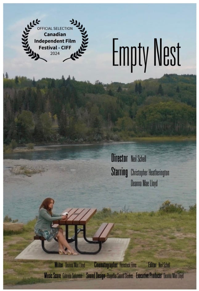 Film Poster, "Empty Nest", Montreal CIFF, Deanna Mae Lloyd, Neil Schell